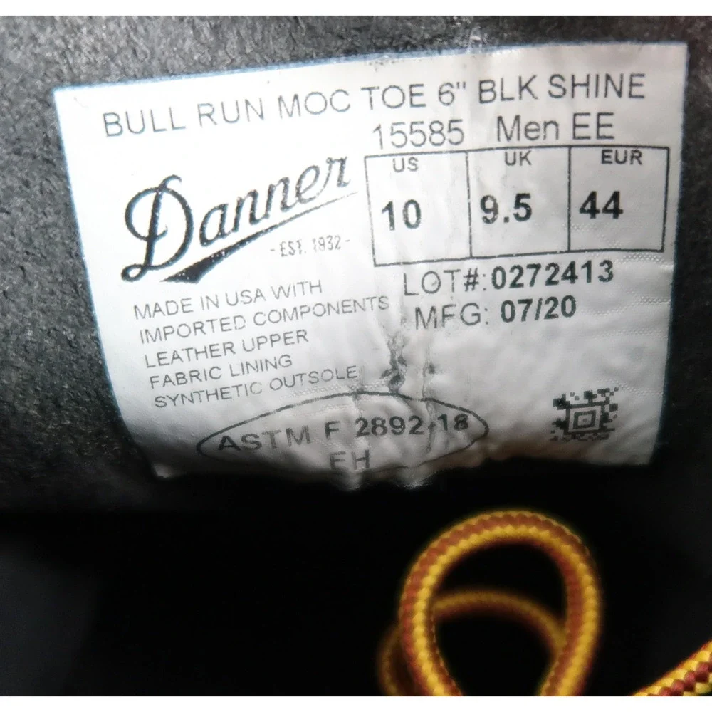 Danner Shoes Mens 10 EE Boots Leather Work Biker Bull Run Moc Toe 6
